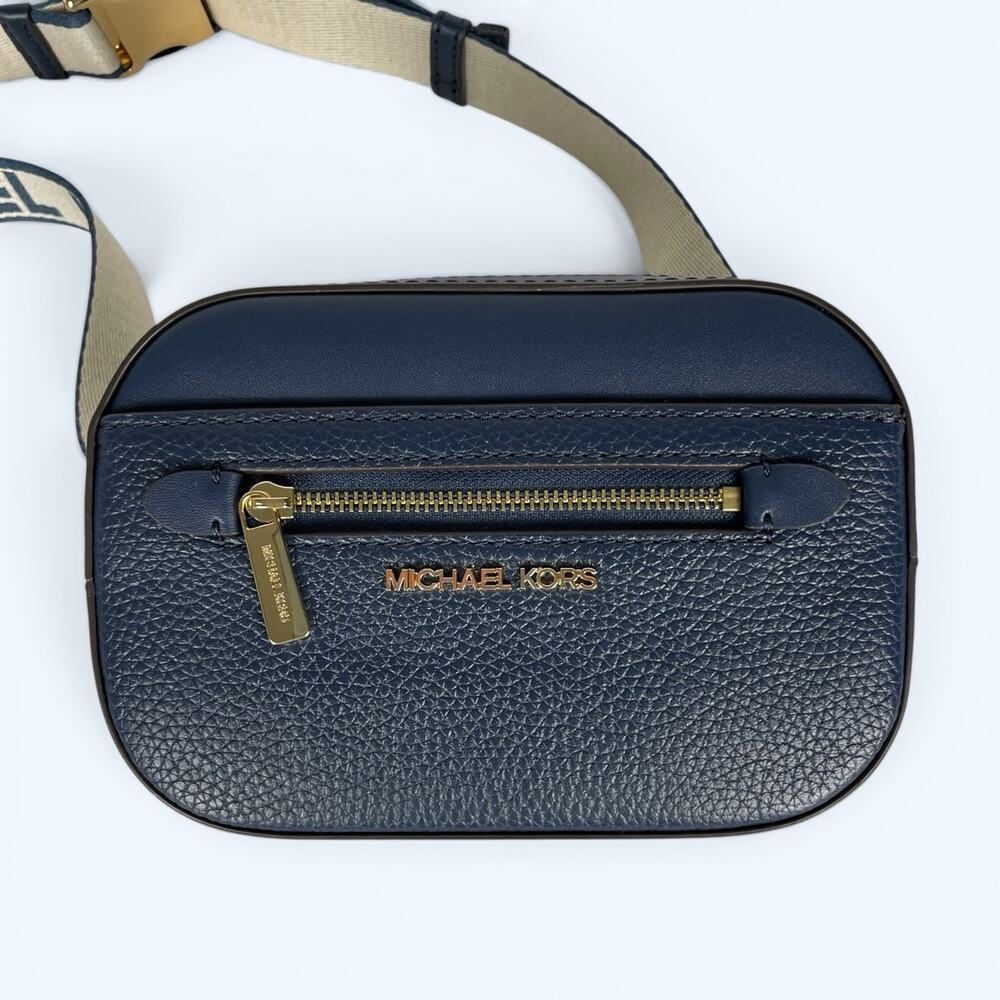 Michael Kors Jet Set Small Belt Bag Crossbody Navy Blue - Picture 2 of 7